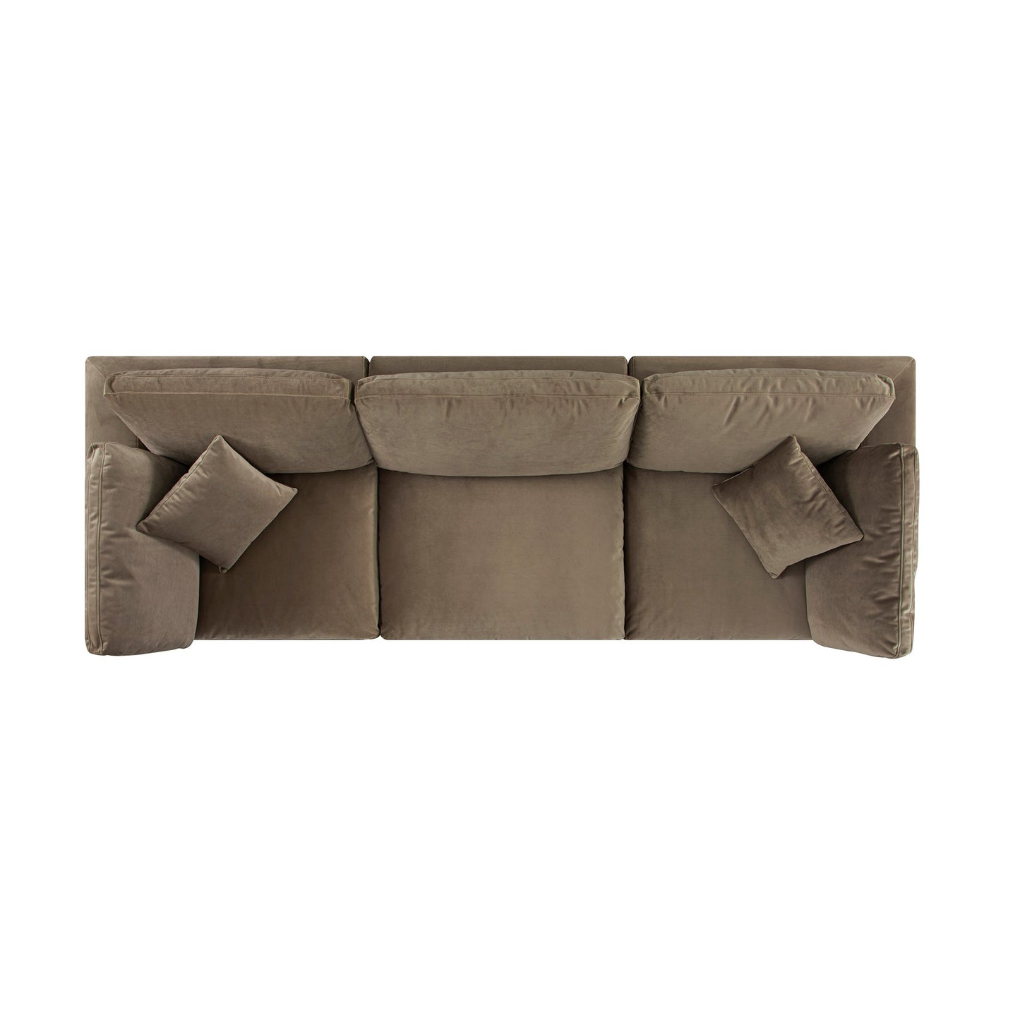 Lutyens Taupe Velvet Modular Sofa, 3-Piece