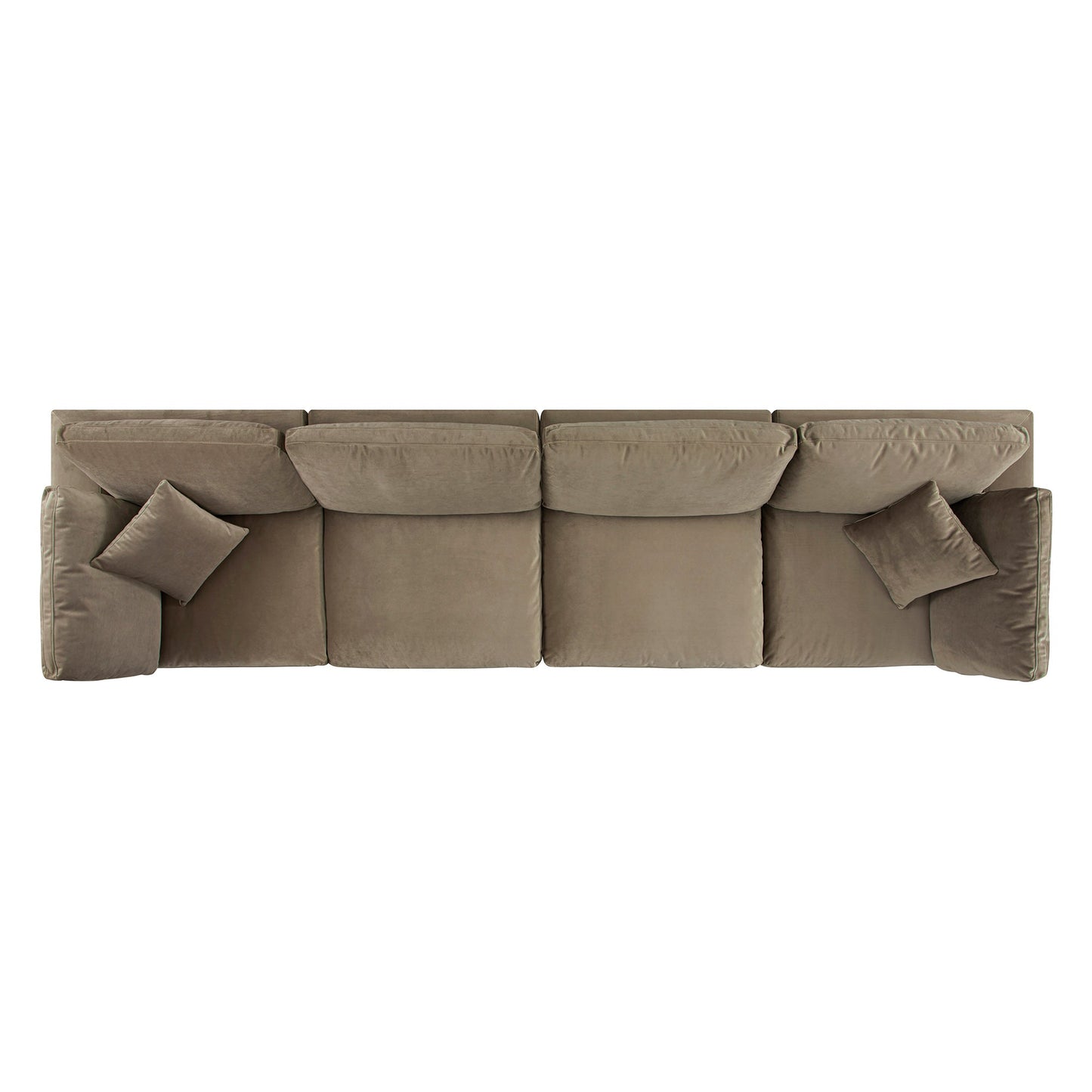 Lutyens Taupe Velvet Modular Sofa, 4-Piece
