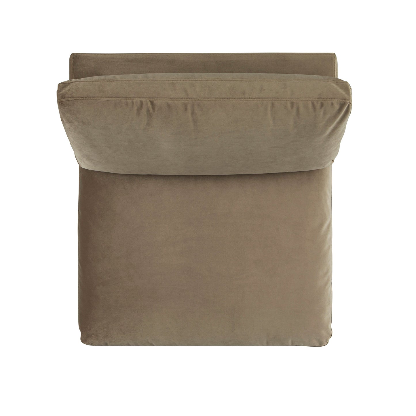 Lutyens Taupe Velvet Modular Sofa, Armless Seat