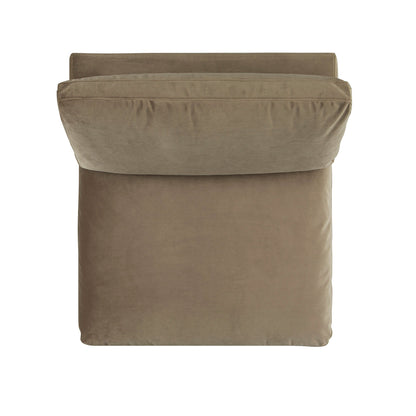 Lutyens Taupe Velvet Modular Sofa, Armless Seat