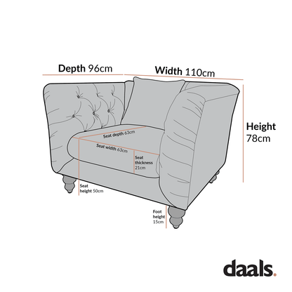 Ashby Chesterfield Armchair, Tan Faux Leather