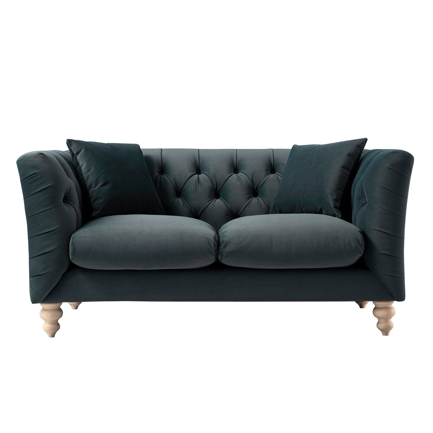 Ashby Chesterfield 2-Seater Sofa, Aegean Blue Velvet