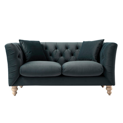 Ashby Chesterfield 2-Seater Sofa, Aegean Blue Velvet