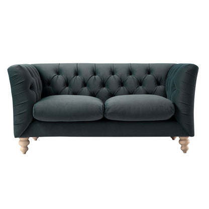 Ashby Chesterfield 2-Seater Sofa, Aegean Blue Velvet