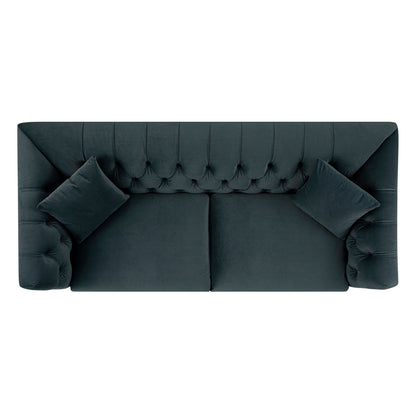 Ashby Chesterfield Large 3-Seater Sofa, Aegean Blue Velvet