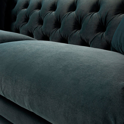 Ashby Chesterfield Large 3-Seater Sofa, Aegean Blue Velvet