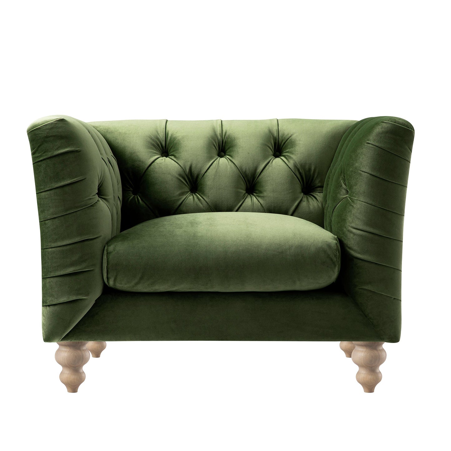 Ashby Chesterfield Armchair, Fern Green Velvet