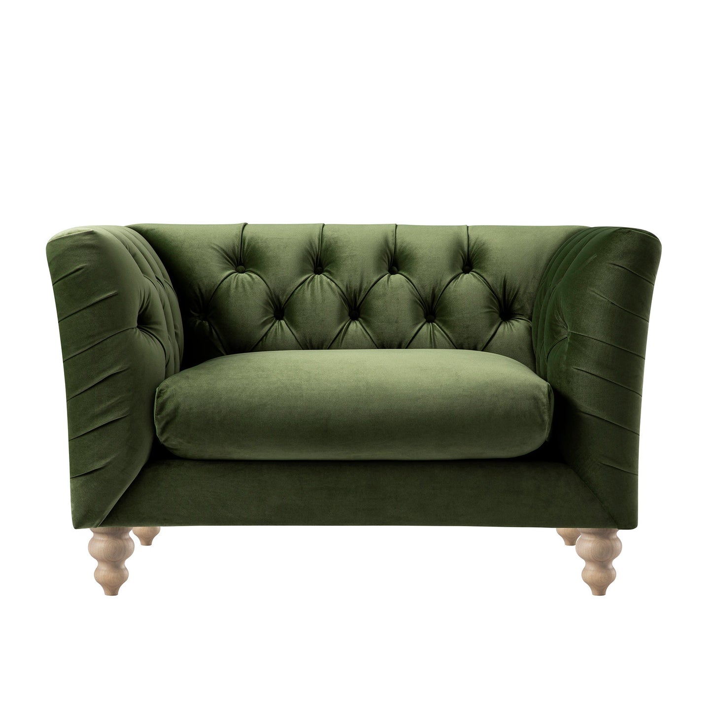Ashby Chesterfield Loveseat, Fern Green Velvet