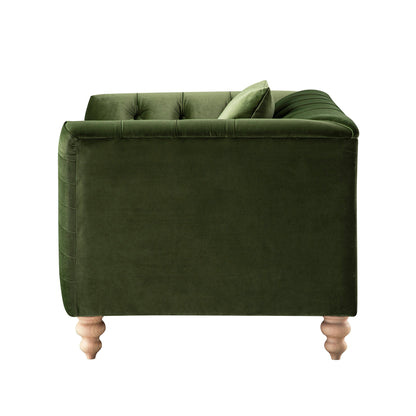 Ashby Chesterfield Loveseat, Fern Green Velvet