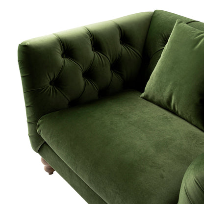 Ashby Chesterfield Loveseat, Fern Green Velvet
