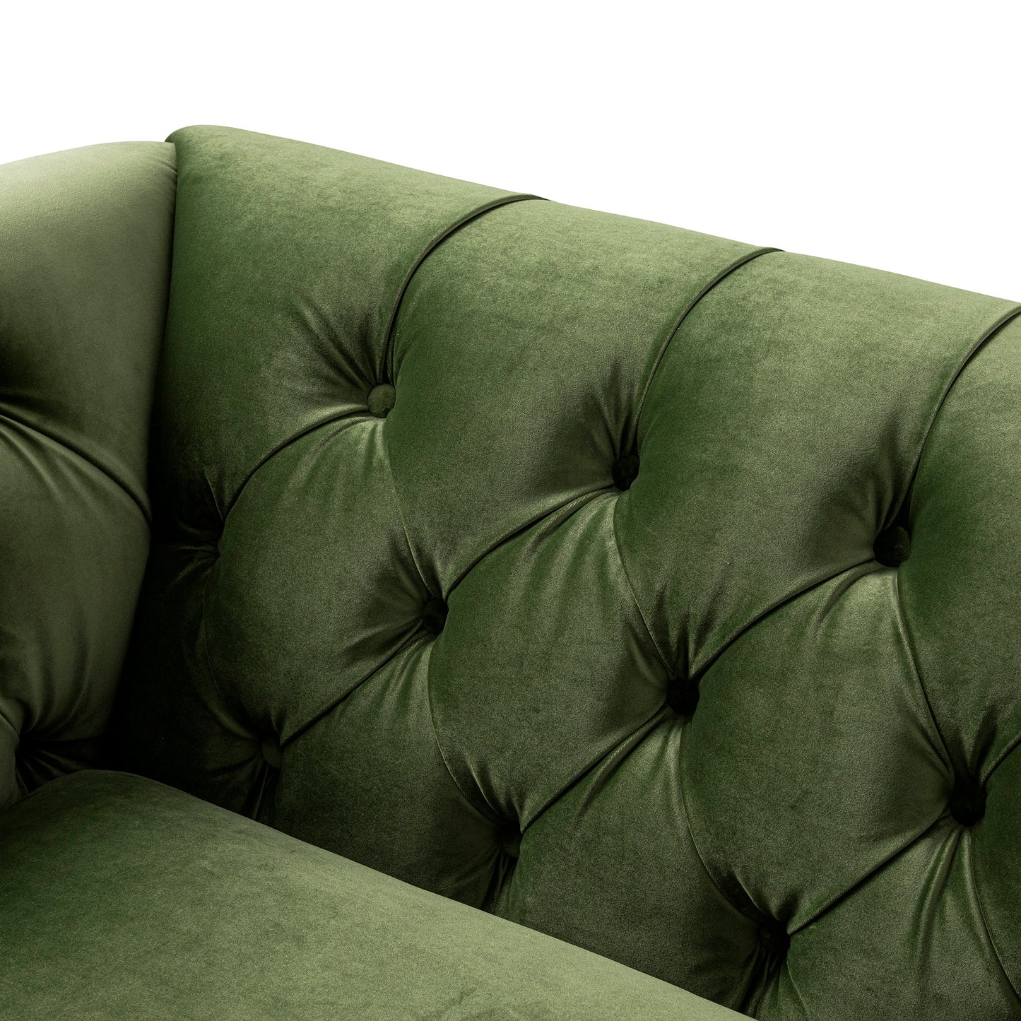 Ashby Chesterfield Loveseat, Fern Green Velvet