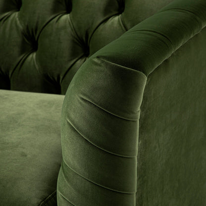Ashby Chesterfield Loveseat, Fern Green Velvet