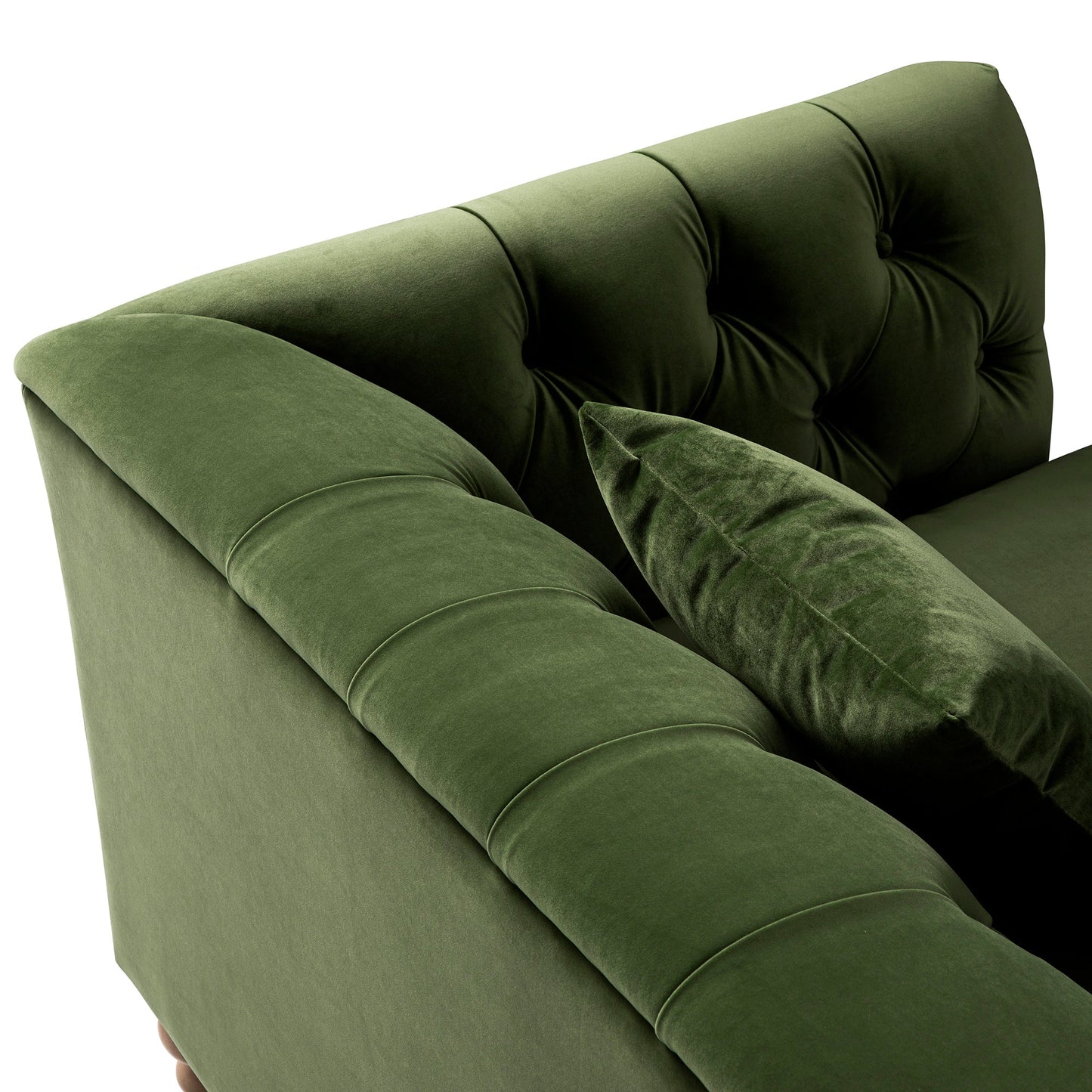 Ashby Chesterfield Loveseat, Fern Green Velvet