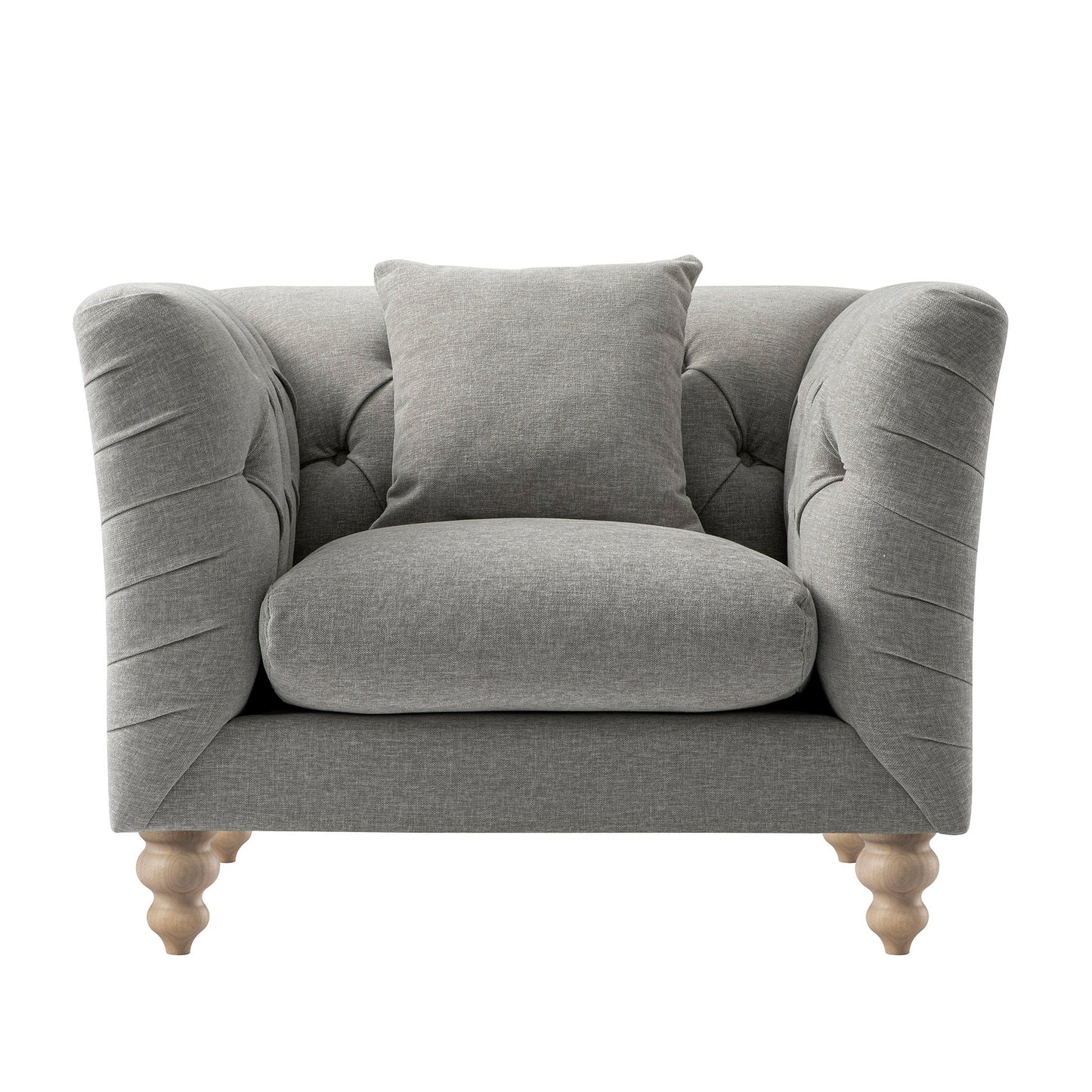 Ashby Chesterfield Armchair, Mist Grey Chenille