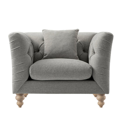 Ashby Chesterfield Armchair, Mist Grey Chenille