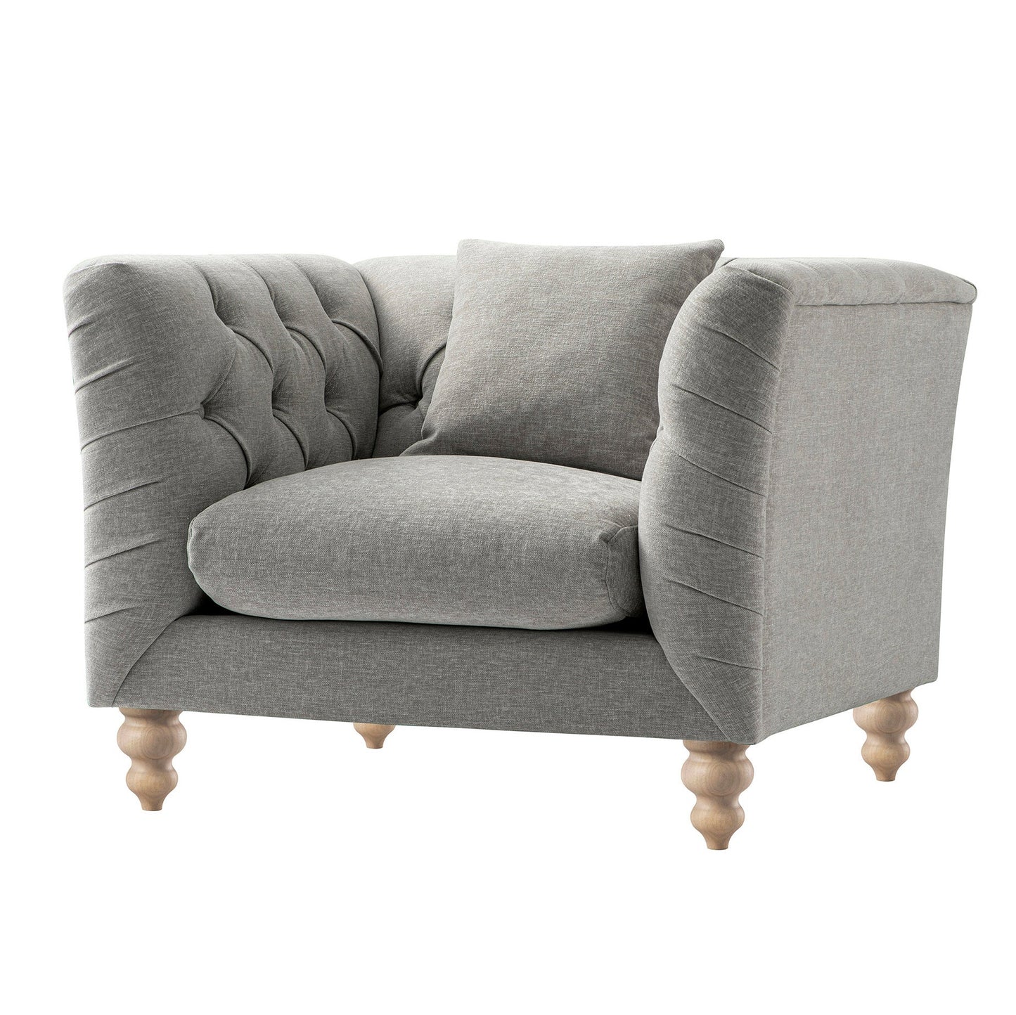 Ashby Chesterfield Armchair, Mist Grey Chenille