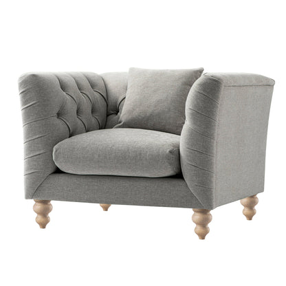 Ashby Chesterfield Armchair, Mist Grey Chenille