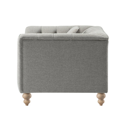 Ashby Chesterfield Armchair, Mist Grey Chenille
