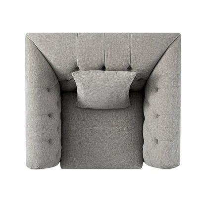 Ashby Chesterfield Armchair, Mist Grey Chenille