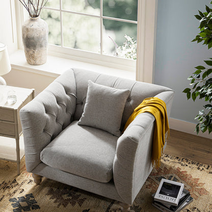Ashby Chesterfield Armchair, Mist Grey Chenille