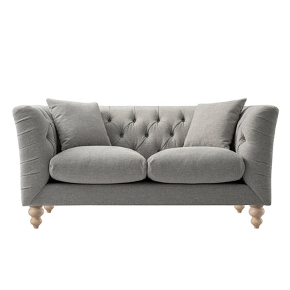 Ashby Chesterfield 2-Seater Sofa, Mist Grey Chenille