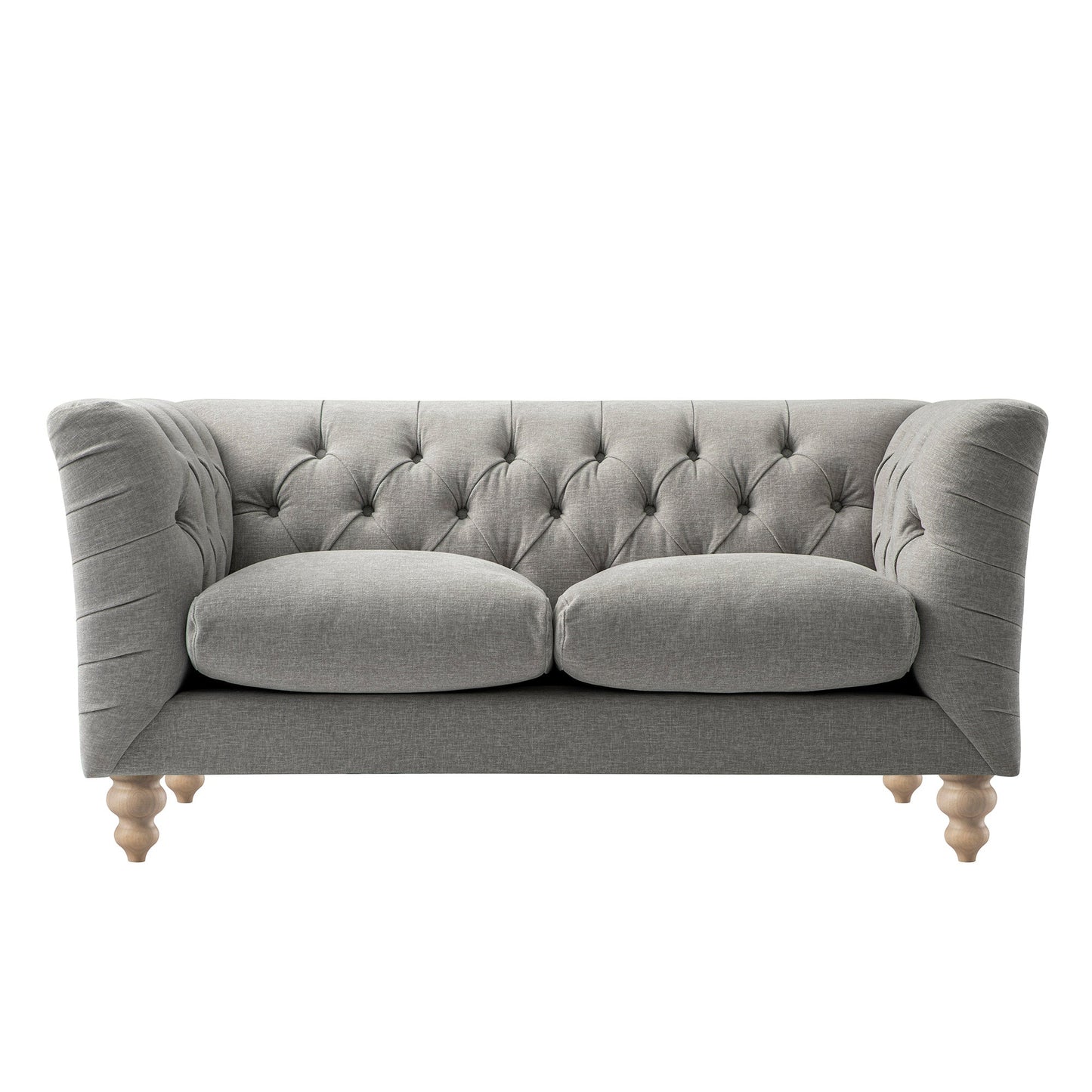 Ashby Chesterfield 2-Seater Sofa, Mist Grey Chenille
