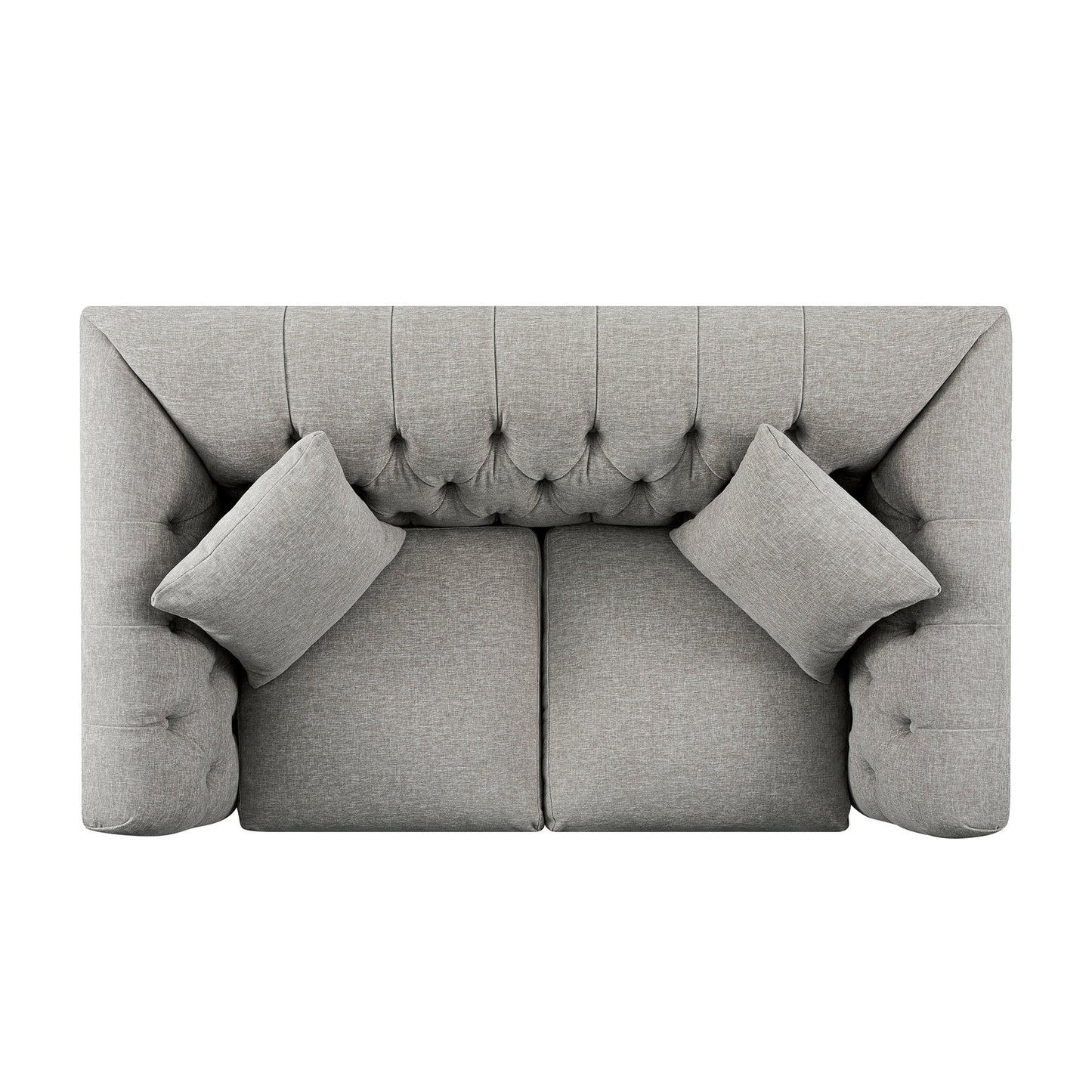 Ashby Chesterfield 2-Seater Sofa, Mist Grey Chenille