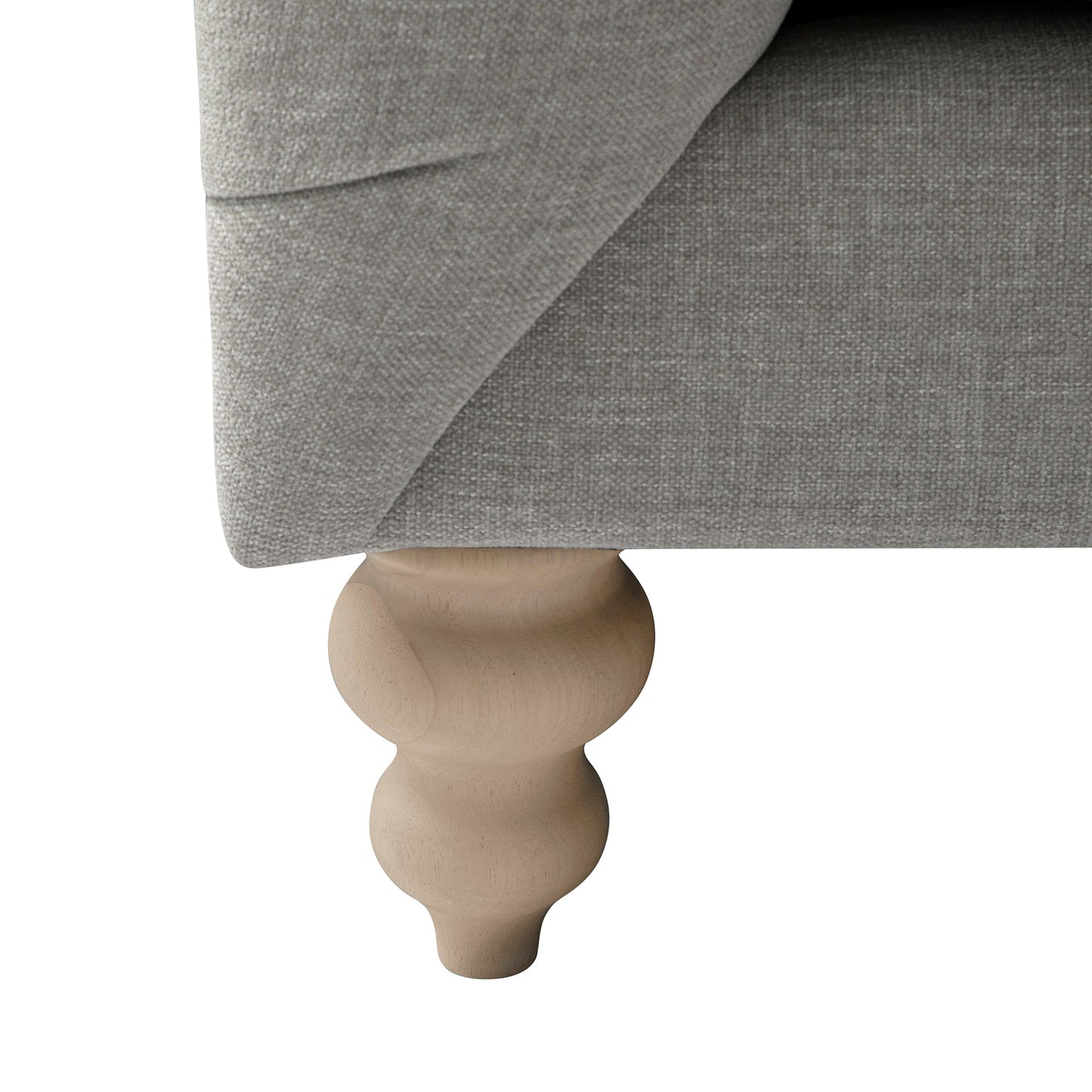 Ashby Chesterfield Large 3-Seater Sofa, Mist Grey Chenille