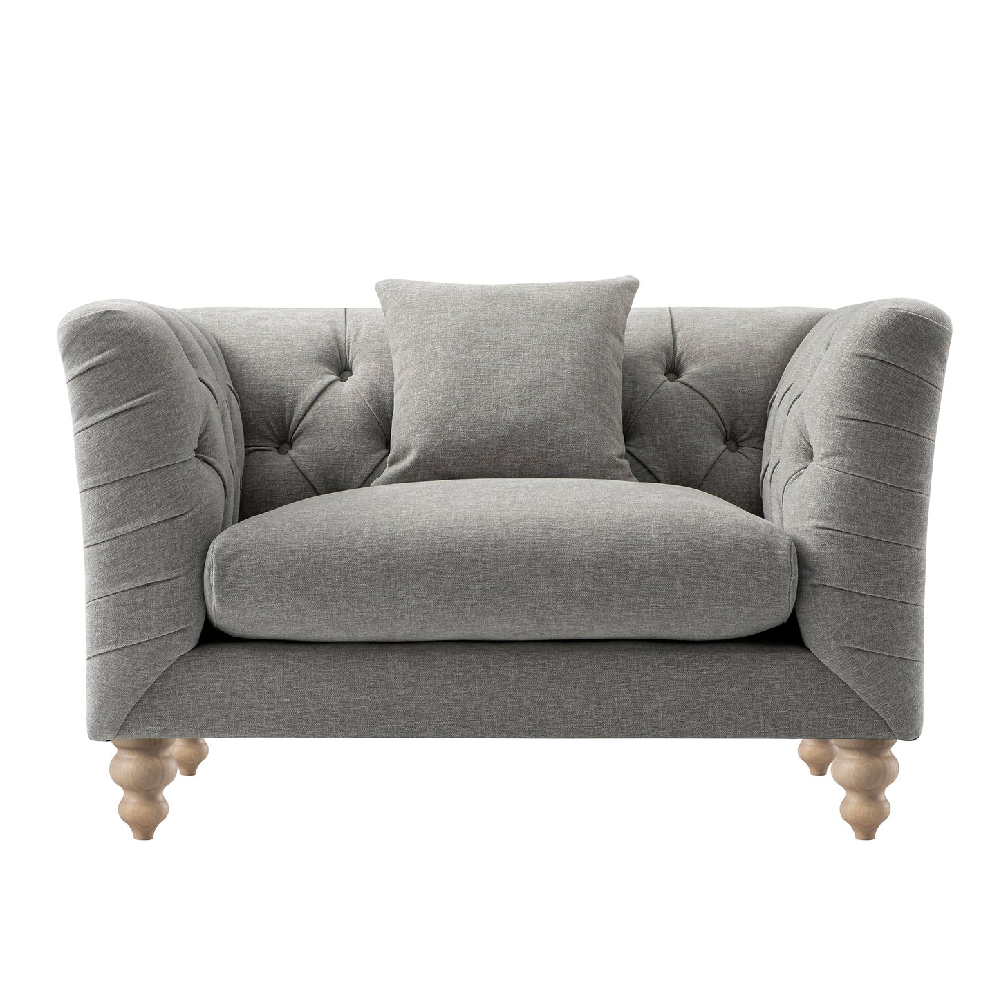 Ashby Chesterfield Loveseat, Mist Grey Chenille