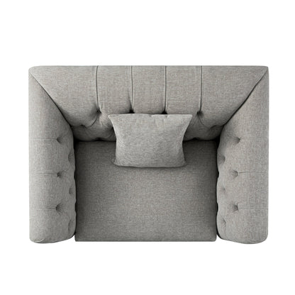 Ashby Chesterfield Loveseat, Mist Grey Chenille