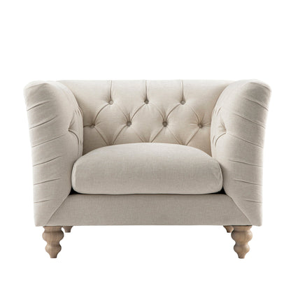 Ashby Chesterfield Armchair, Oatmeal Chenille