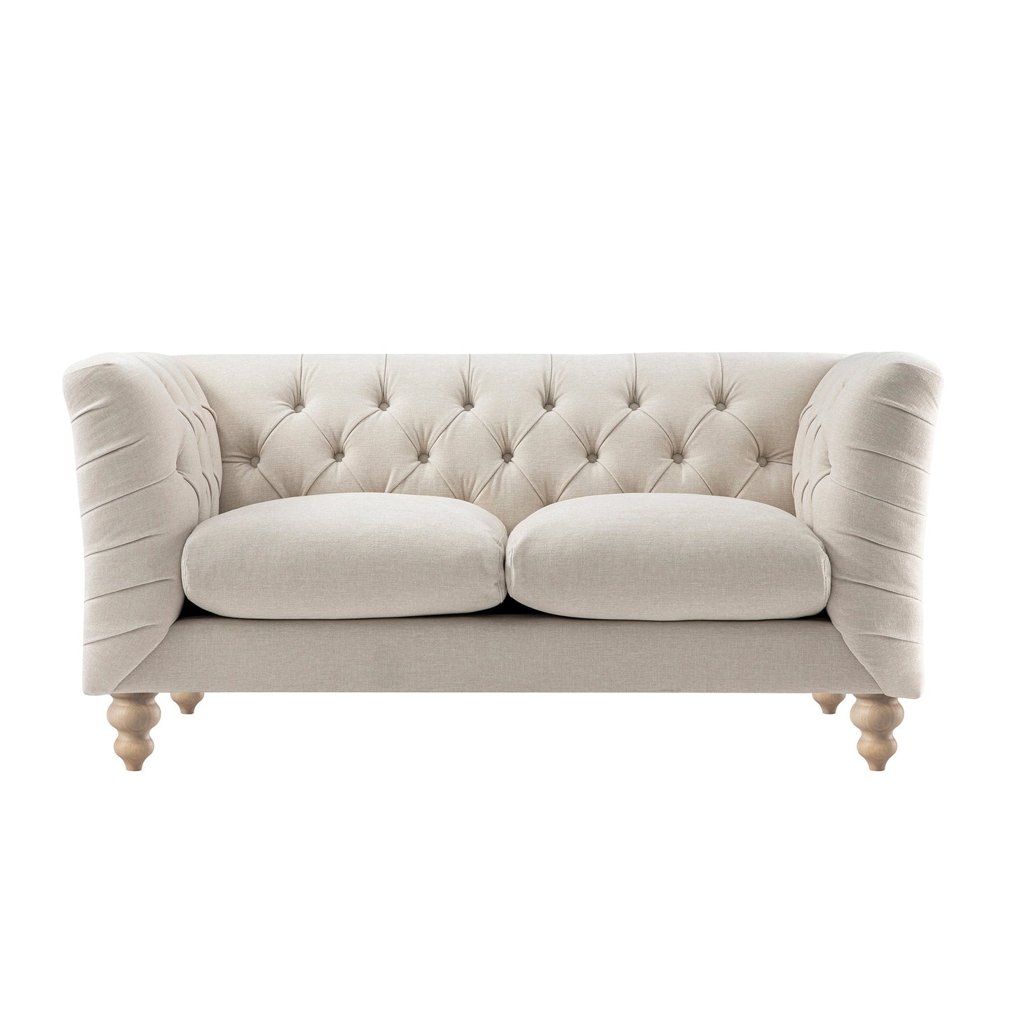 Ashby Chesterfield 2-Seater Sofa, Oatmeal Chenille