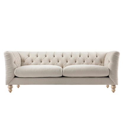 Ashby Chesterfield Large 3-Seater Sofa, Oatmeal Chenille