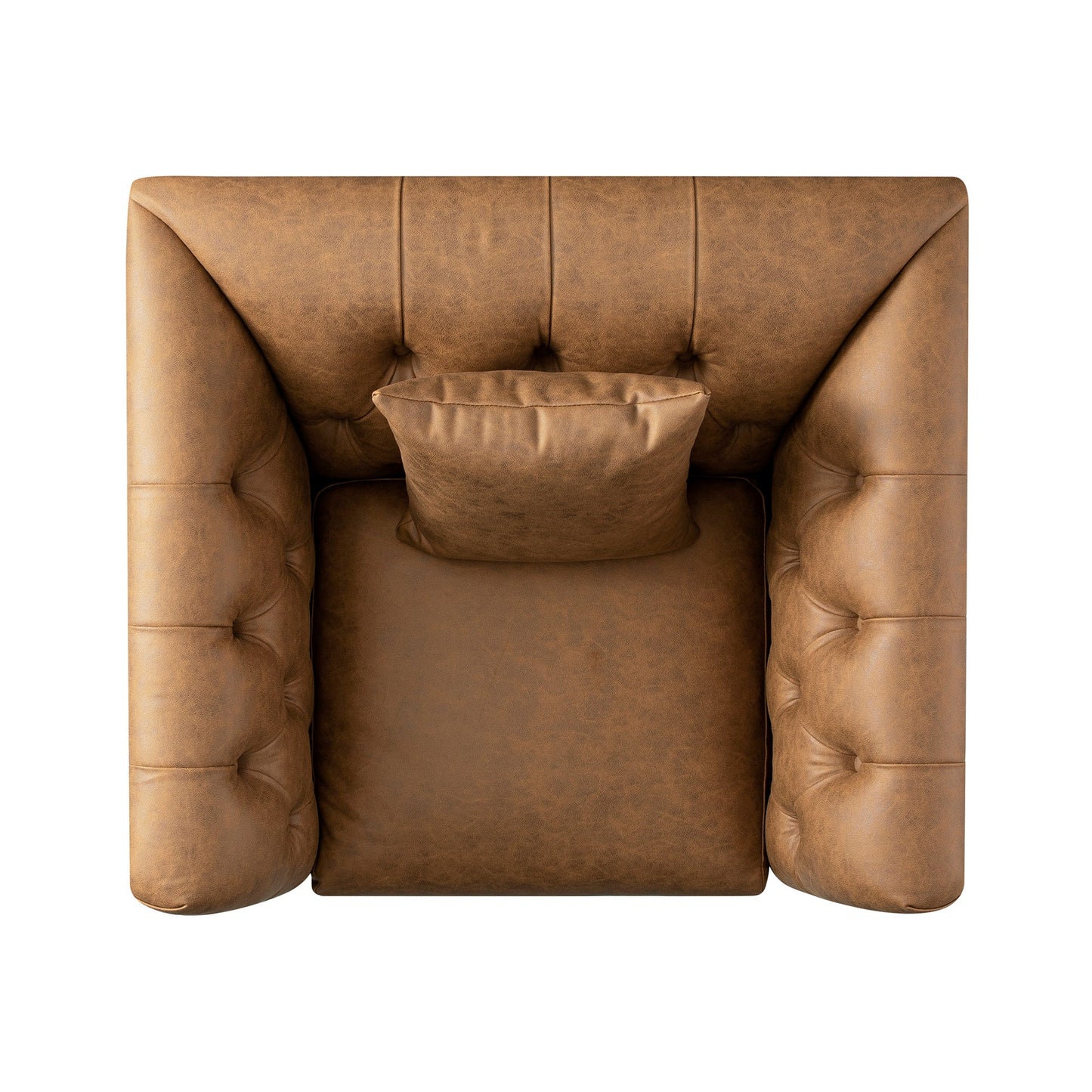 Ashby Chesterfield Armchair, Tan Faux Leather