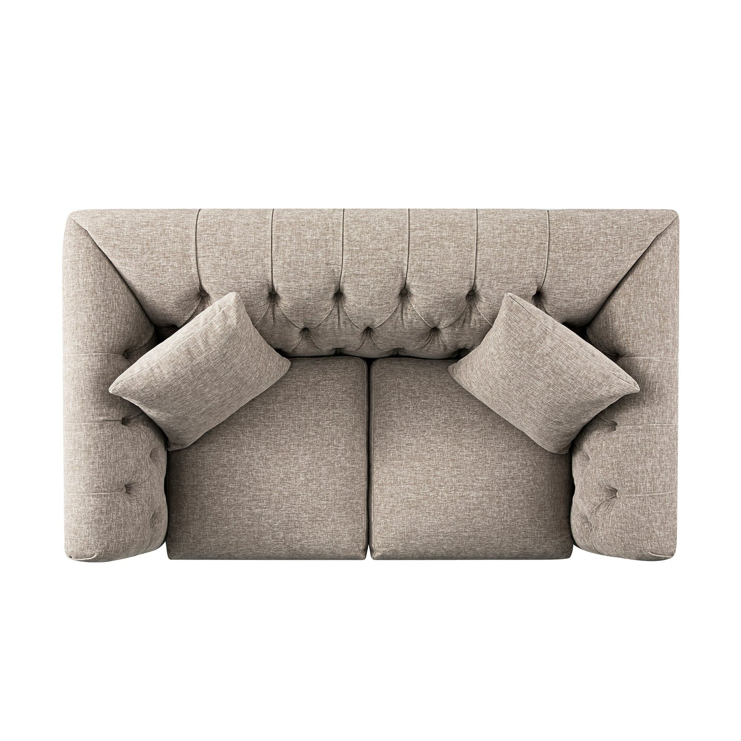 Ashby Chesterfield 2-Seater Sofa, Taupe Chenille