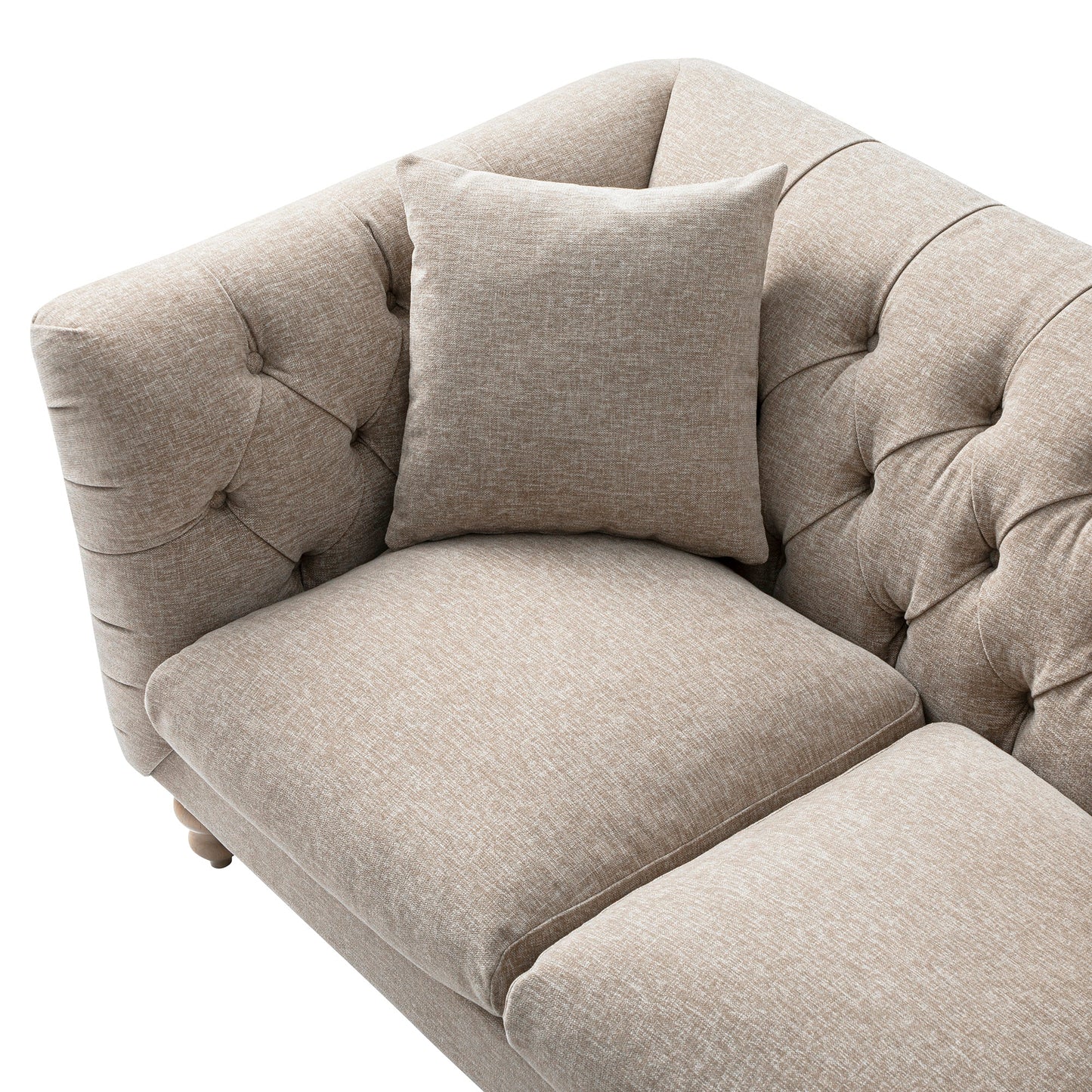 Ashby Chesterfield 2-Seater Sofa, Taupe Chenille