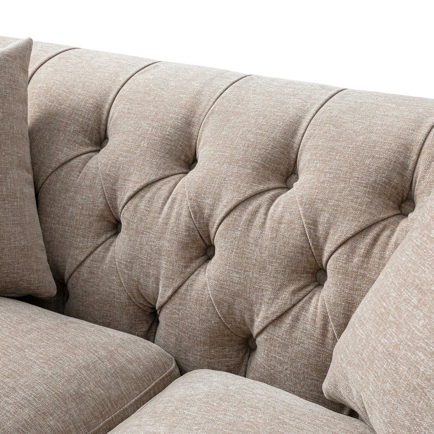 Ashby Chesterfield 2-Seater Sofa, Taupe Chenille