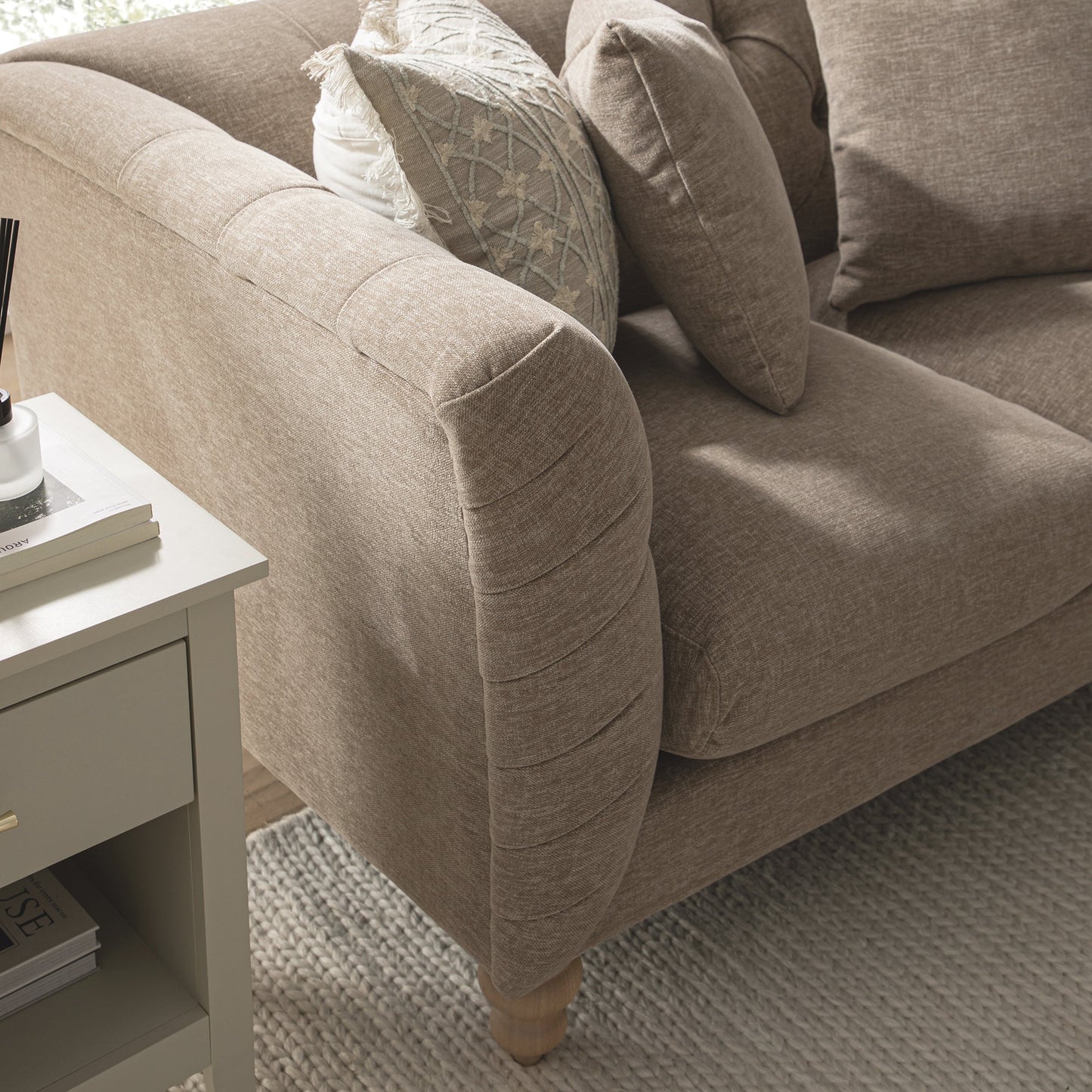 Ashby Chesterfield 2-Seater Sofa, Taupe Chenille
