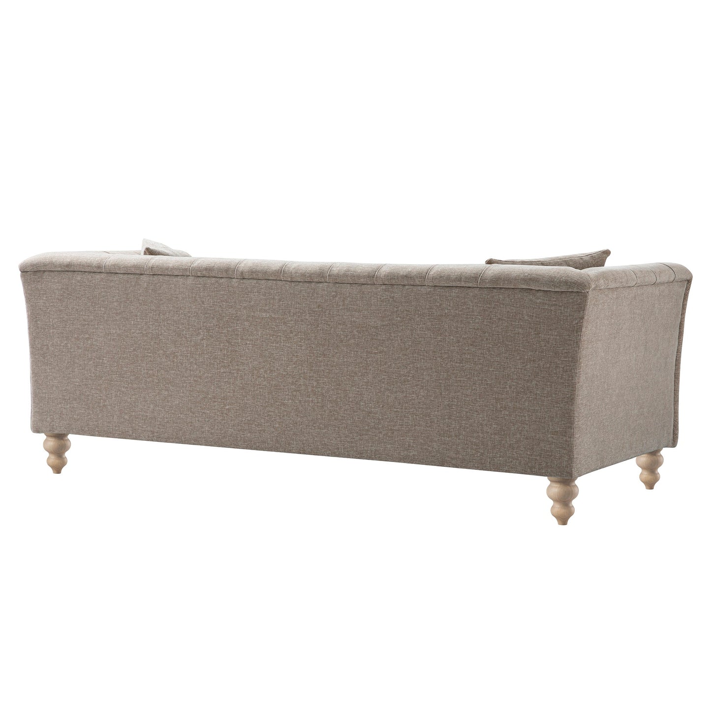 Ashby Chesterfield Large 3-Seater Sofa, Taupe Chenille