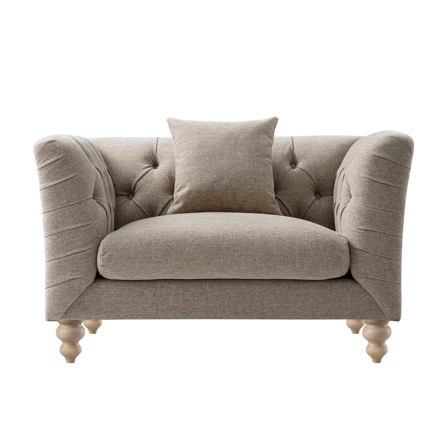 Ashby Chesterfield Loveseat, Taupe Chenille