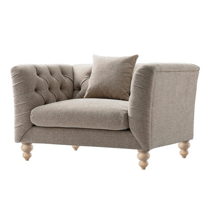 Ashby Chesterfield Loveseat, Taupe Chenille