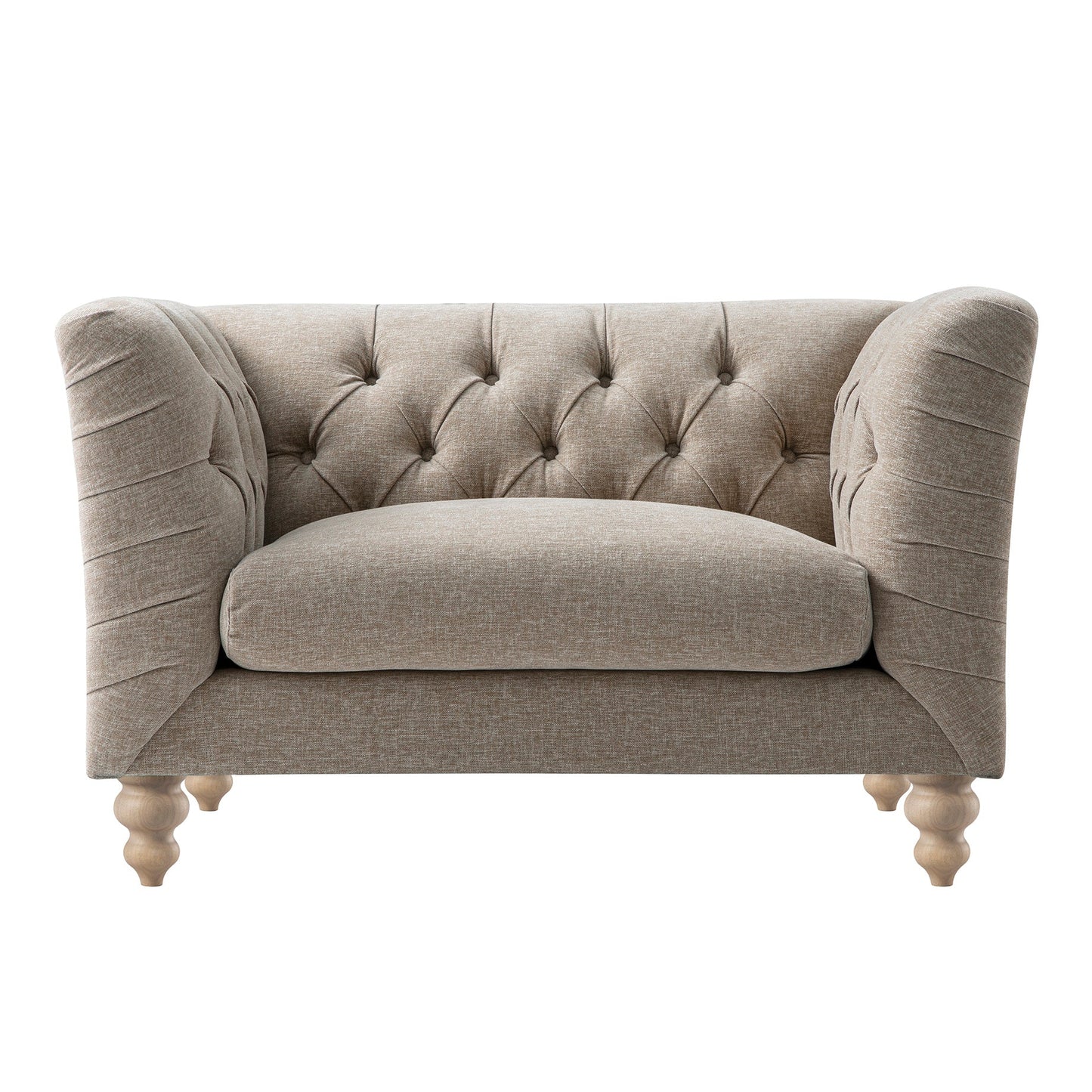 Ashby Chesterfield Loveseat, Taupe Chenille