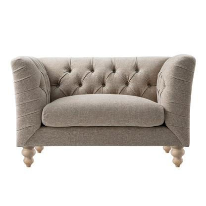 Ashby Chesterfield Loveseat, Taupe Chenille