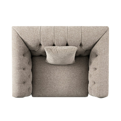 Ashby Chesterfield Loveseat, Taupe Chenille