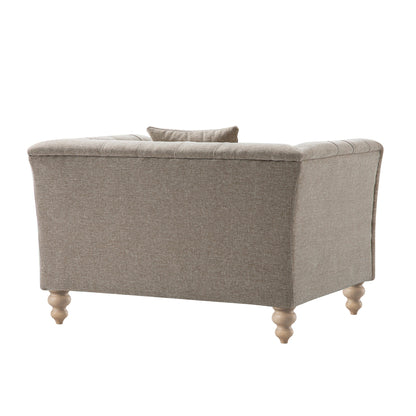 Ashby Chesterfield Loveseat, Taupe Chenille