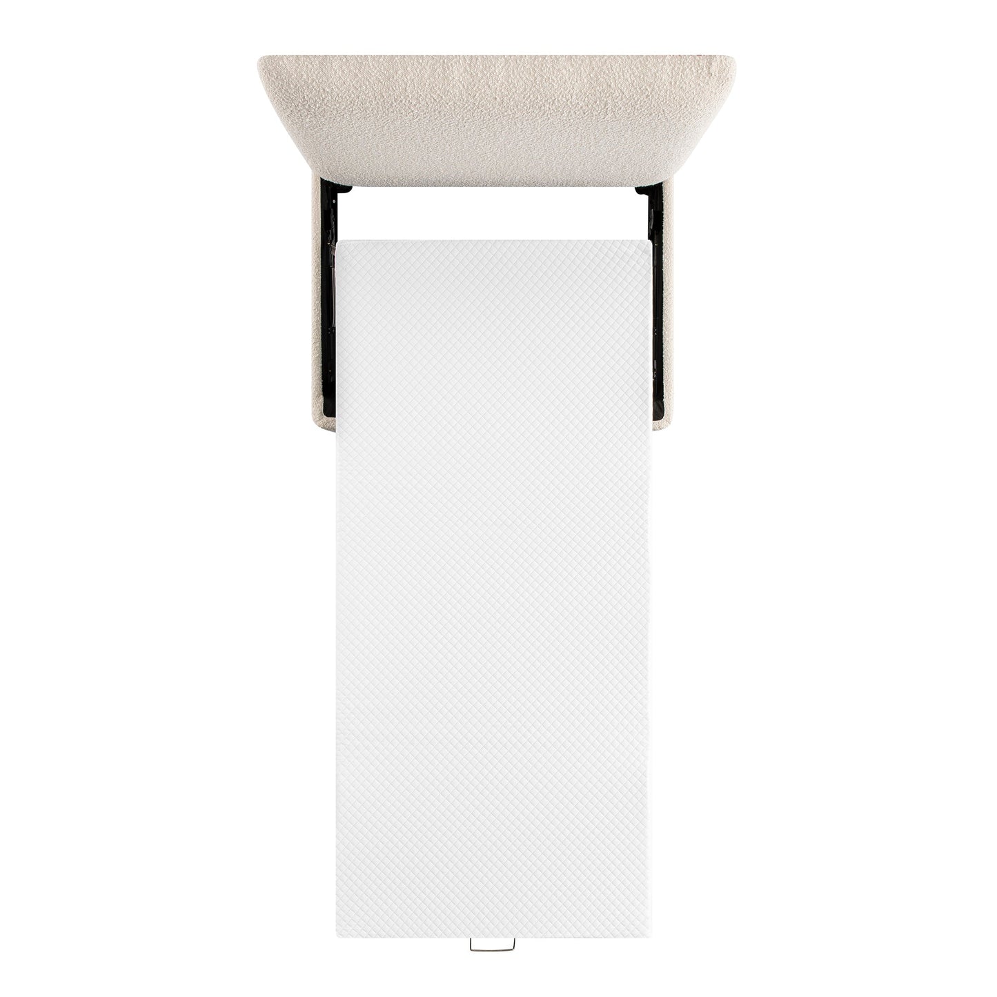 Magda Fold-Out Single Bed in an Ottoman, Beige Boucle