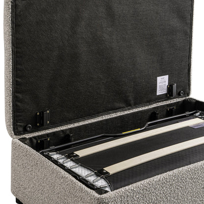 Magda Fold-Out Small Double Bed in an Ottoman, Mist Grey Boucle