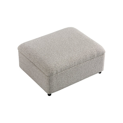 Magda Fold-Out Single Bed in an Ottoman, Mist Grey Boucle