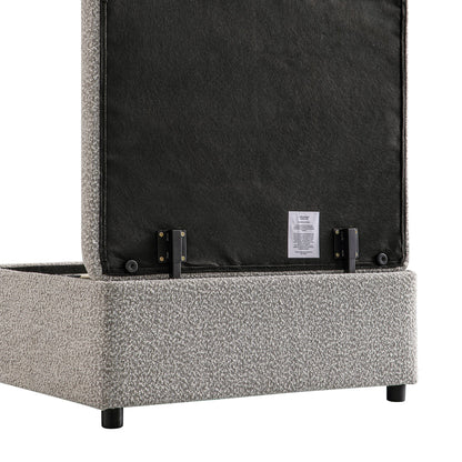 Magda Fold-Out Single Bed in an Ottoman, Mist Grey Boucle