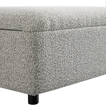 Magda Fold-Out Single Bed in an Ottoman, Mist Grey Boucle